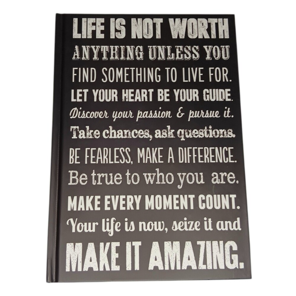 Louise Carey Journal Inspirational Quotes On Cover Black & White Hardcover 8.5x6